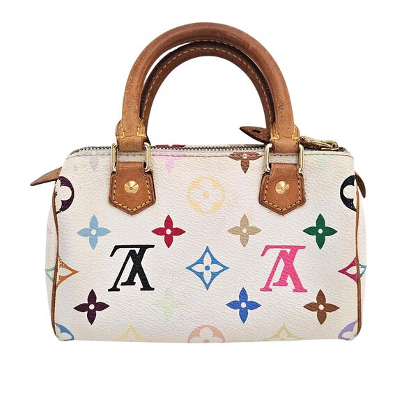 Louis Vuitton Takashi Murakami White Multicolor Mini Speedy - Picture 2 of 12